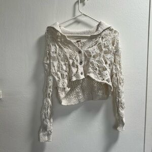 Free people open knit sweater cardigan